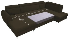 Canapea extensibilă, maro, stânga, KORIO U