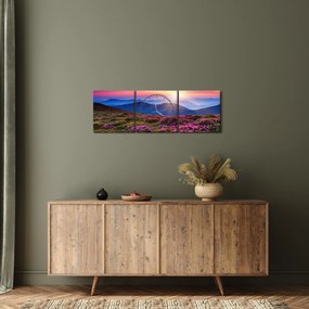 Tablou - Munte înflorit peisaj (cu ceas) (90x30 cm)