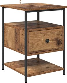 vidaXL Dulap de noapte Lemn vechi 40 x 42 x 56 cm Lemn compozit