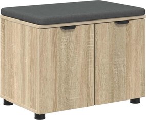 vidaXL Bancă pentru hol cu pernă cu raft Stejar Sonoma 60 x 38 x 46 cm