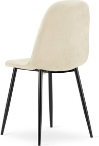 Scaun de dining PADVA VELVET cu picioare negre, bej deschis