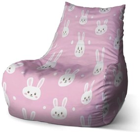 Sac de șezut Bean iepurași - pentru copii, roz
