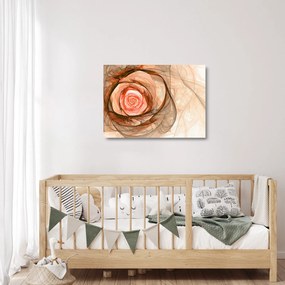 Tablou pe sticlă - Trandafir sufletului artistic (70x50 cm)