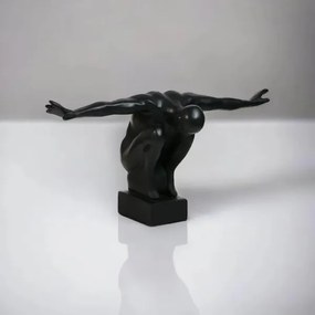 Decorațiune de masă din rășină, 25 x 41 x 20 cm, negru