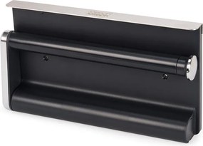 Suport vertical pentru prosoape de bucătărie din hârtie argintiu de montat pe perete din plastic RollGrip – Joseph Joseph