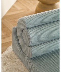 Fotoliu pentru copii verde mentă cu tapițerie din catifea reiată Flipster – Wigiwama