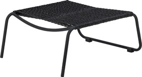 Set fotoliu si taburet, negru, cu perne, Boel