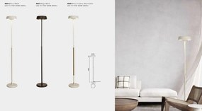 Lampadar LED design modern NOA II alb/lemn