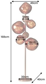 Lampa de podea moderna cu 7 globuri chihlimbar LIQUID DIAMOND