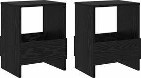 vidaXL Raft pentru reviste 2 pcs Stejar Negru 35 x 30 x 45 cm