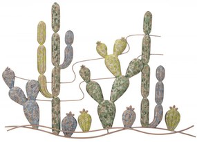 Decoratiune de perete verde din metal, 90x2,5x64 cm, Cactus Mauro Ferretti