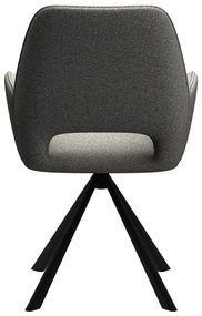 Scaun de sufragerie gri închis cu cotiere Graham – Actona