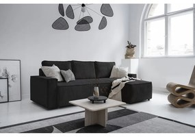 Colțar gri antracit extensibil cu tapițerie din catifea reiată (cu colț variabil) Brave Dave – Miuform