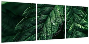 Tablou - Detaliu al foii (cu ceas) (90x30 cm)