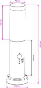 Brilagi - Lampă de exterior cu senzor NOVA 1xE27/15W/230V 40 cm IP44 neagră