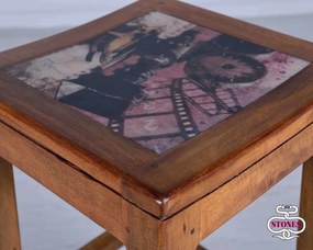 STONES Scaun din lemn 35cm X 35cm H. 75cm | Aosom Romania