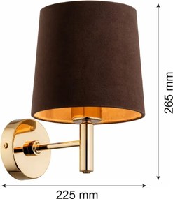 Brilagi - Aplica de perete MONTE 1xE27/60W/230V maro/auriu