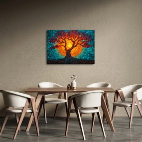 Tablou - Arborele vieții și soarele în mozaic (70x50 cm)