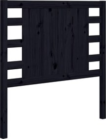 vidaXL Tăblie de pat, negru, 81x4x100 cm, lemn masiv de pin