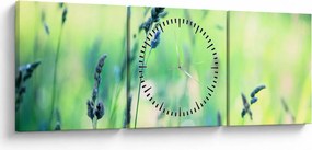 Tablou - Detaliu pajiște (cu ceas) (90x30 cm)