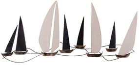 Decorațiune de perete 52x117 cm metal bărci cu vele