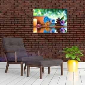Tablou pe sticlă - Relaxare masaj pictura (70x50 cm)