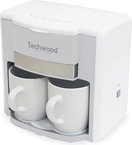 La mâna a doua: Cafetiera cu doua cesti Techwood TCA-202, 500W, Filtru permanent, Alb