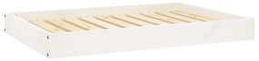 Pat pentru caini, alb, 91,5x64x9 cm, lemn masiv de pin Alb