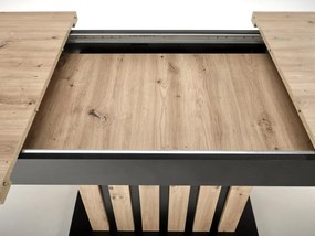 Masă de sufragerie Lalia 160 (stejar artisan + negru) (pentru 6 până la 8 persoane). 1092399