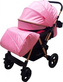 Carucior nou nascuti 2 in 1 BABY CARE™ PRO 511, Cadru aluminiu, Maner reversibil, Spatar reglabil in 5 trepte, Amortizoare, Frana picior, Pliabil, Roz
