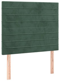 Cadru de pat cu tablie, verde inchis, 120x200 cm, catifea Verde inchis, 120 x 200 cm, Benzi orizontale