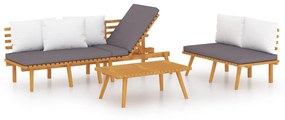 3087012 vidaXL Set mobilier de grădină cu perne, 3 piese, lemn masiv de acacia