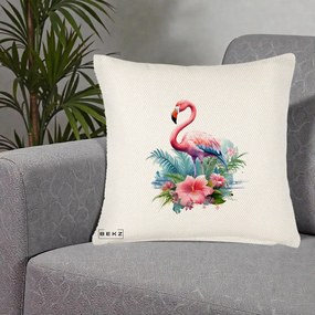 Perna Decorativa Raton in Halat Roz, 40x40 cm, Crem Reliefat, Husa Detasabila, Perna Inclusa, BEKZ®