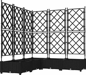 vidaXL Vază pentru Grădină 5 pcs Negru 120 x 120 x 125,5 cm Oțel