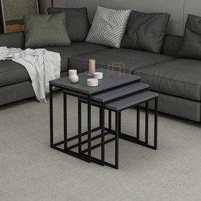 Masuta de cafea set (3 bucăți) Evia - Anthracite