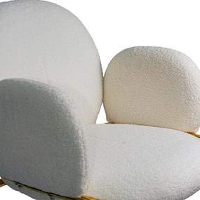 Scaun dining crem din material boucle cu aspect elegant BUC 282
