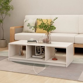 vidaXL Măsuță de cafea, alb, 110x50x34 cm, lemn masiv de pin