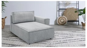 Modul pentru canapea gri deschis cu tapițerie din catifea reiată (cu colț pe partea dreaptă) Nihad modular – Bobochic Paris