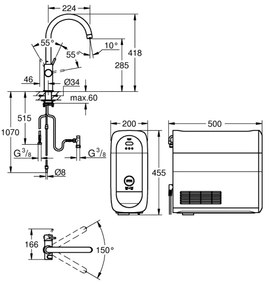 GROHE 31455001 - Baterie pentru chiuvetă BLUE HOME, crom lucios