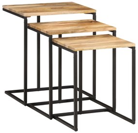 vidaXL Mese suprapuse, 3 buc., lemn masiv de acacia