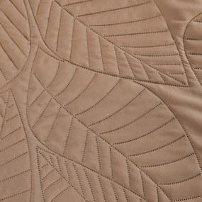 Cuvertura deschis maro pentru pat cu model LEAVES Dimensiune: 170 x 210 cm