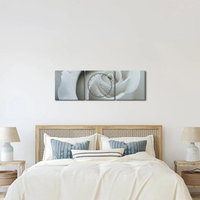Tablou - Trandafirul alb (cu ceas) (90x30 cm)