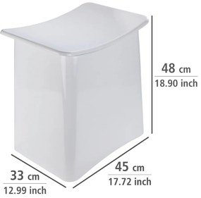 Wenko Scaun de baie cu spațiu pentru rufe Wing, alb, 45 × 33 × 48 cm