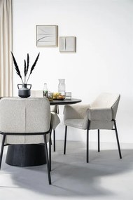 Masa rotunda dinlemn de mango Aron 130x76 cm neagra