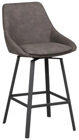 Scaune de bar gri 2 buc. (înălțime șezut 65 cm) Alison – Rowico