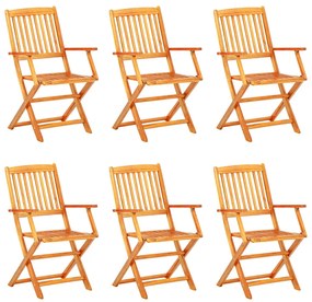 43379 vidaXL Set mobilier de exterior pliabil, 7 piese, lemn masiv de acacia