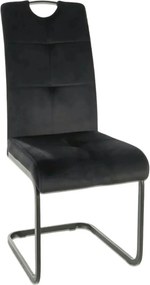 Scaun AXO, negru, stofa catifelata/metal, 43x47x101 cm
