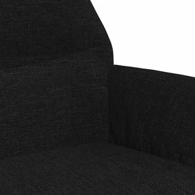 Scaun de relaxare cu taburet, negru, textil Negru