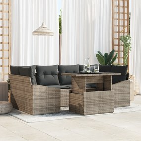 vidaXL Set de canapele pentru grădină 7 pcs Gri 100 x 55 x 73 cm