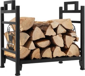 SLN2 - Suport Lemne pentru semineu, gril gradina - Negru